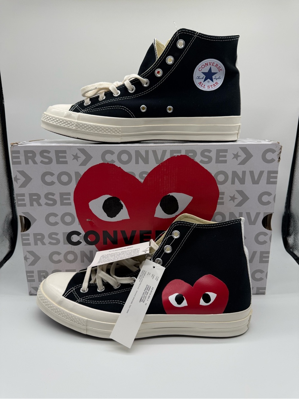 Converse x CDG PLAY Chuck 70 Black High Top 150204C Men’s Size Us 11/Women’s 13